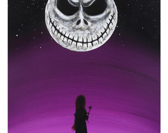 Jack and Sally-11x14 Print-Horror-Creepy-Macabre-Disturbing-Dark-Spooky-Halloween-Decor-Art