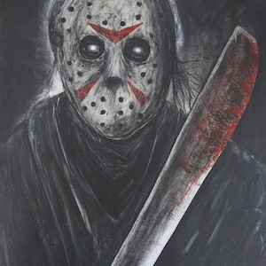 Jason-11x14 Print-Horror-Creepy-Macabre-Disturbing-Dark-Spooky-Halloween-Decor-Art