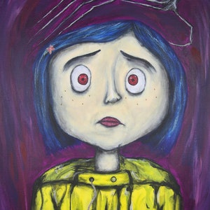 Coraline-11x14 Print-Horror-Creepy-Macabre-Disturbing-Dark-Spooky-Halloween-Decor-Art
