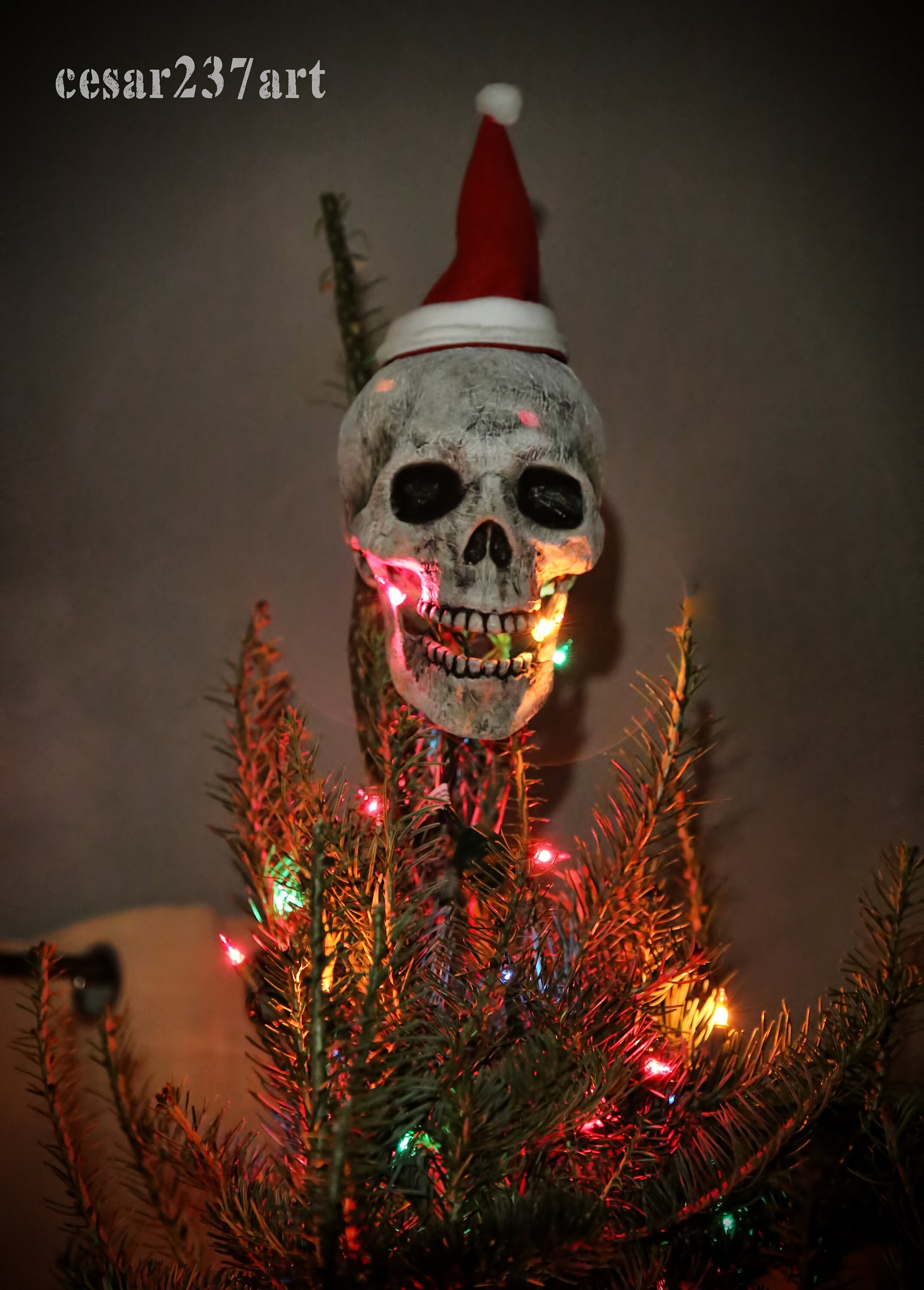 Décoration Tête De Mort Gothique Pour Sapin De Noël - 13cm, Intérieur/Extérieur, Halloween
