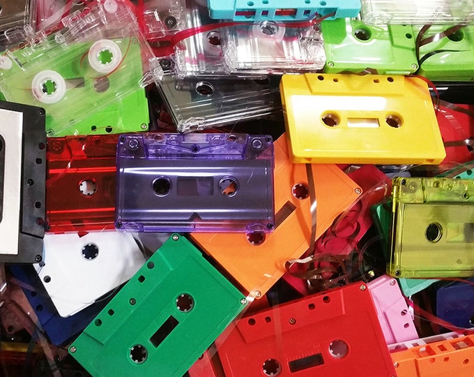 5 Cassette Tapes - Decoration Art Craft Display Vintage 80's 90's Decor - Random Colorful Assortment