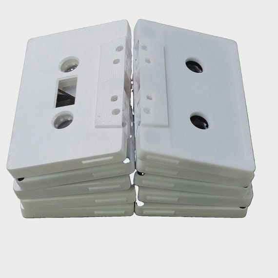 10pcs White Cassette Tapes for Arts + Crafts Vintage Decoration 80's 90's