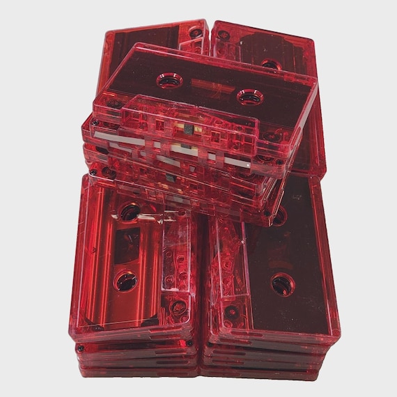 25pcs Red Tint Cassette Tapes for Arts + Crafts Vintage Decoration 80's 90's