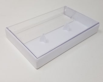 Kassettenhüllen - 5er Pack - Klare Vorderseite + weiße solide Rückseite - Leere Kunststoffboxen