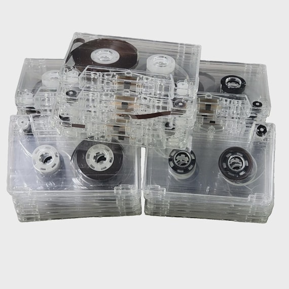 25pcs Clear Cassette Tapes for Arts + Crafts Vintage Decoration 80's 90's