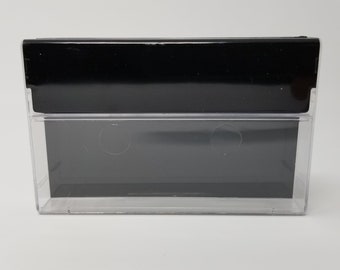 Étuis à cassettes - Paquet de 5 - Devant noir + Dos transparent sans poteaux - Boîtes en plastique vides