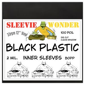 LP Black Plastic Inner Sleeves 2mil (100)