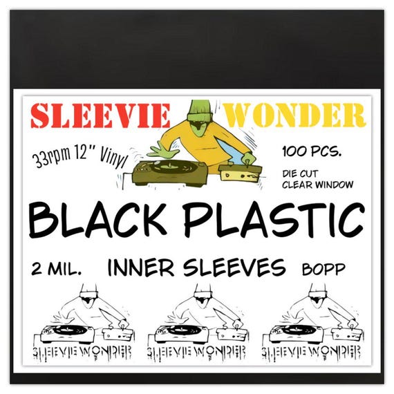 LP Black Plastic Inner Sleeves 2mil (100)