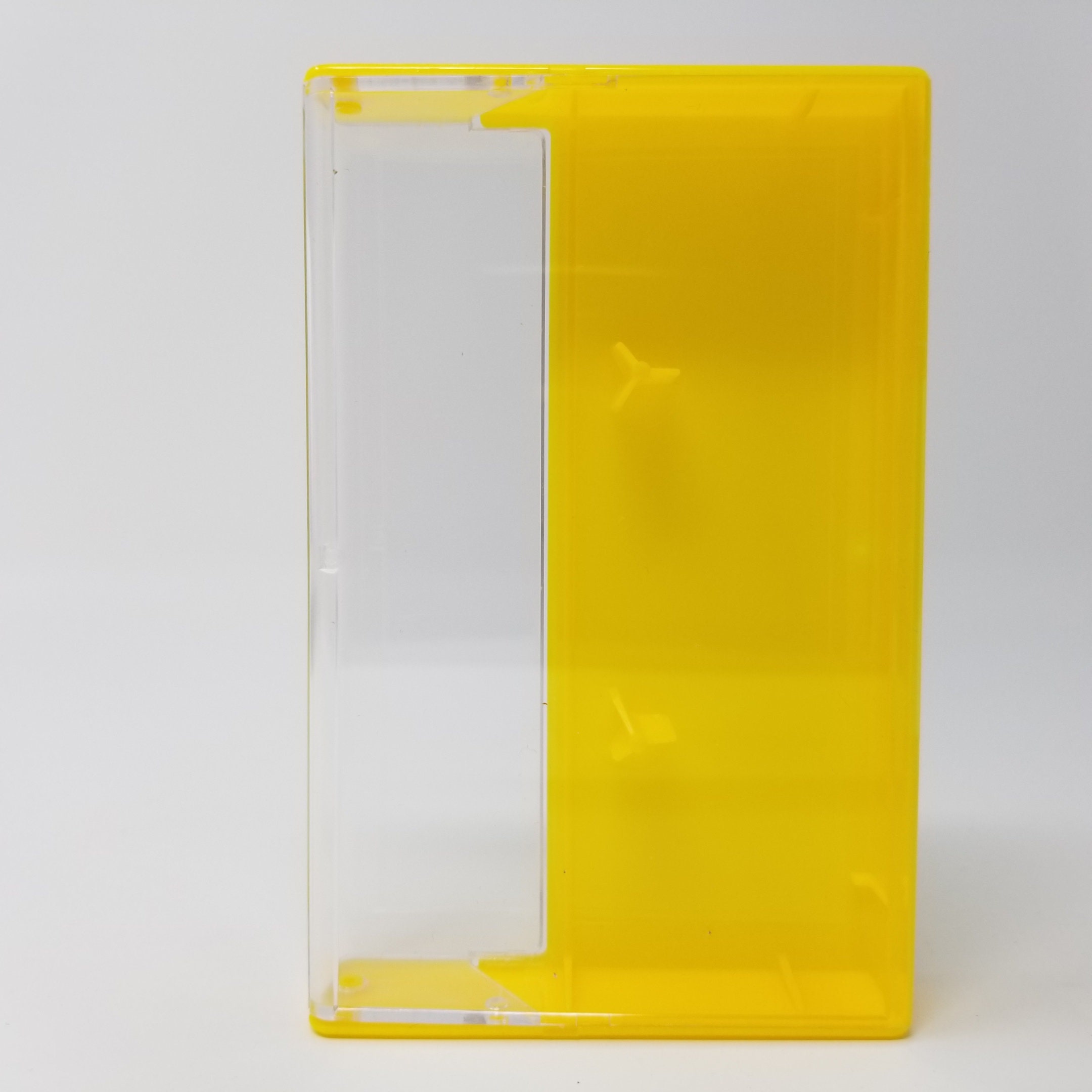 Cassette Tape Cases 5 Pack Clear Front Lemon Yellow Solid Back