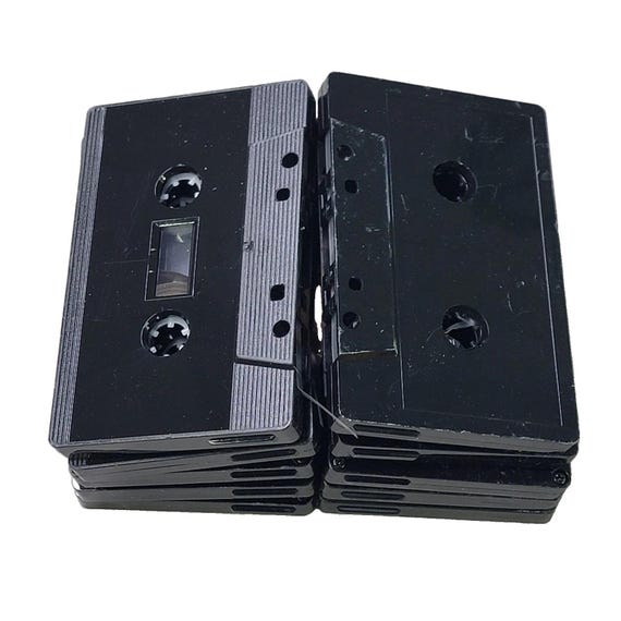 10pcs Black Cassette Tapes for Arts + Crafts Vintage Decoration 80's 90's