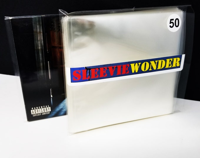 50 Digipak CD Sleeves - 2mil No Flap Polypropylene Plastic - Clear Outer