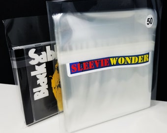 50 CD Sleeves - 1.6mil + Seal Up - Resealable Polypropylene Plastic Clear Outer Covers ~ Top Load Over Standard Jewel Cases Sacd