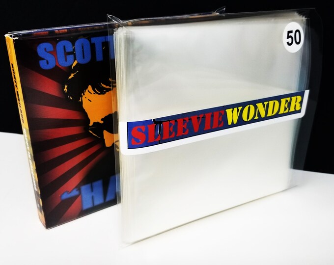 50 Digipak+ CD Sleeves - Fits Tri-Folds - 2mil No Flap Polypropylene Plastic - Clear Outer