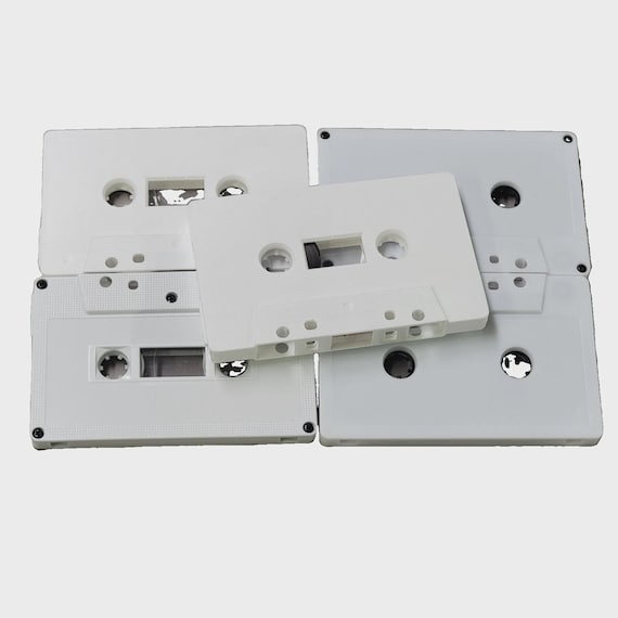 5pcs White Cassette Tapes for Arts + Crafts Vintage Decoration 80's 90's