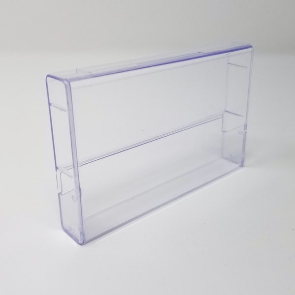 Cassette Tape Cases - 5 Pack - Clear Front + No Posts Clear Back - Empty Plastic Boxes