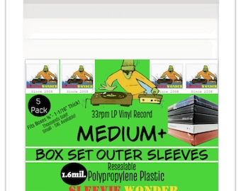 Medium+ Box Set Sleeves 1.6mil Resealable (5)
