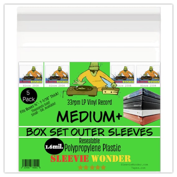 Medium+ Box Set Sleeves 1.6mil Resealable (5)
