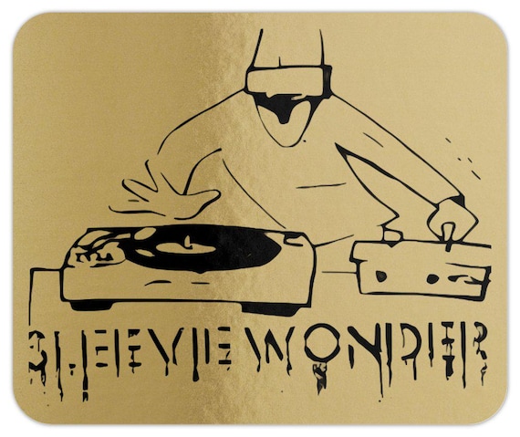 Roll of 500 Sleevie Wonder Stickers - Gold Foil with Black 2.5 x 3" Glossy Rounded Rectangle - Vinyl Record DJ Hip-Hop Culture