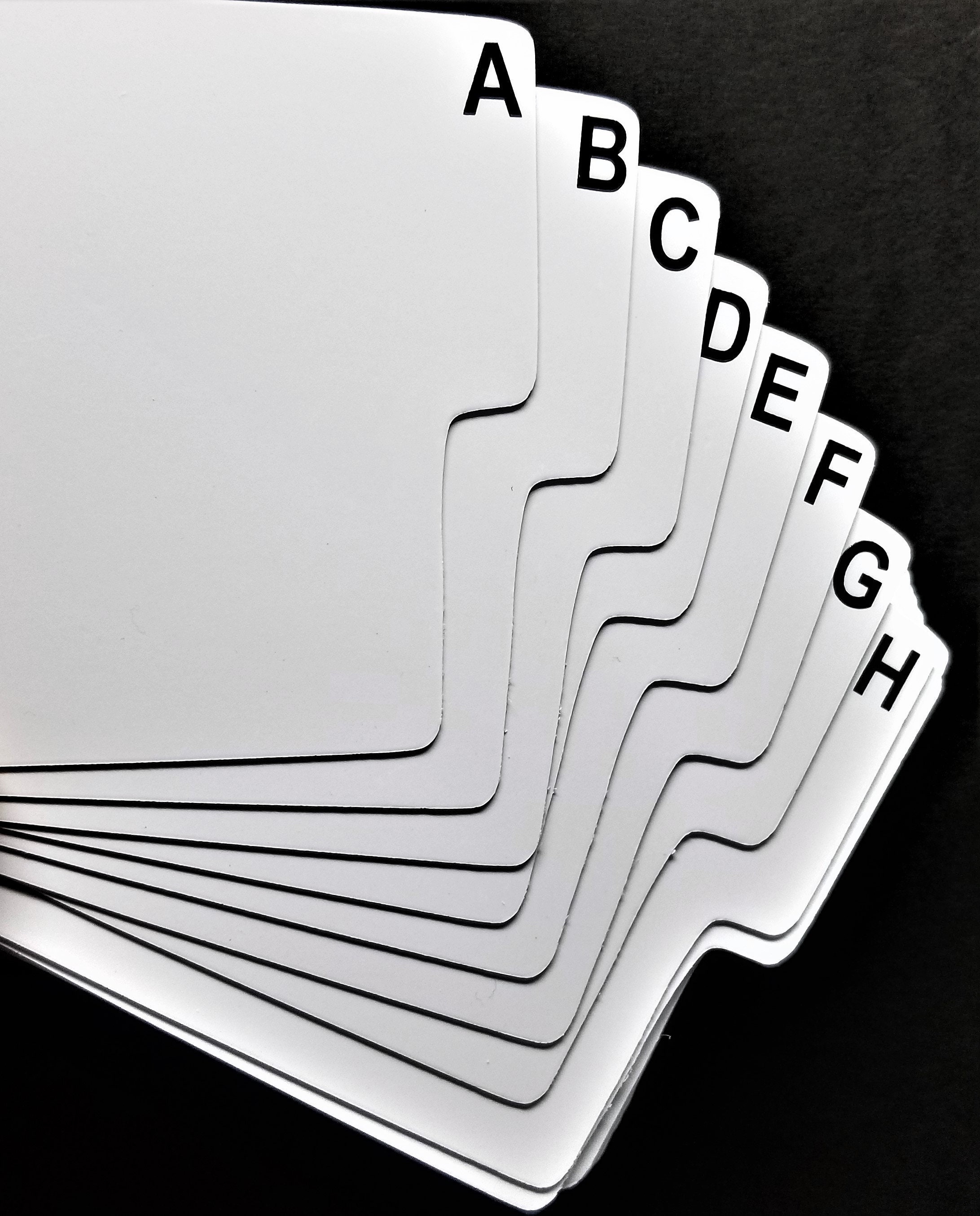 AZ Shelf Dividers 26 Pack CD Divider Cards White Plastic Etsy