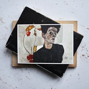 Carte postale Premium - Egon Schiele Autoportrait / Beaux-arts / 12x17cm