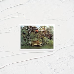 Carte postale premium; Rousseau, Lion affamé (12x17)
