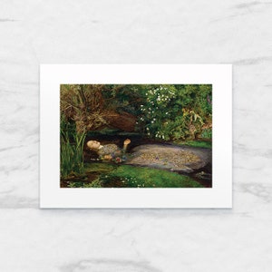 Photo Art Print with Passe-Partout;  Ophelia by John Everett Millais  24x18 cm