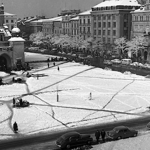 Poster Rettangolo I Diverse Dimensioni I Fotografie Vintage Originali I Piazza Principale di Cracovia, Inverno