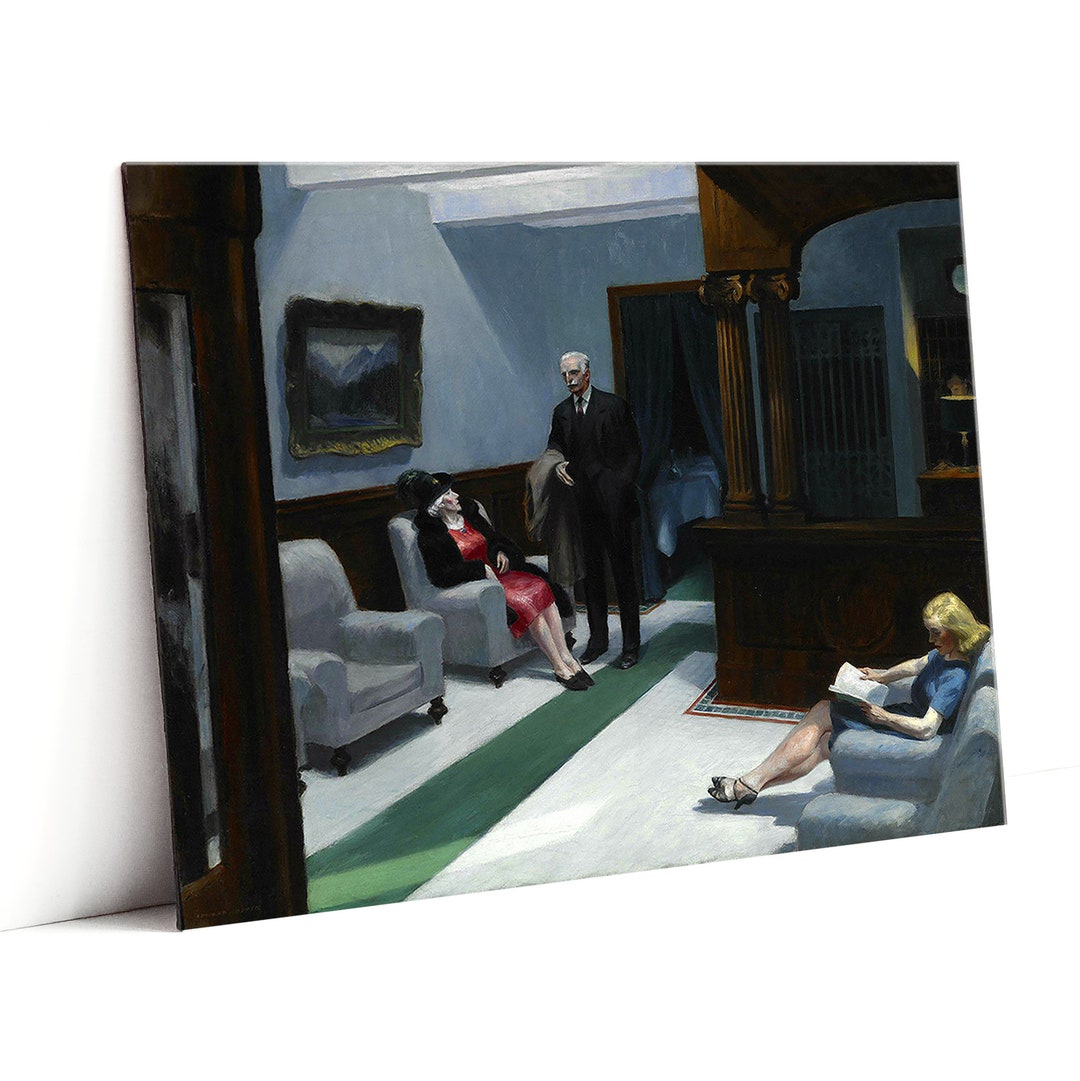 Hotel Lobby Edward Hopper 10x7,5 Cm / Fine Art Etsy