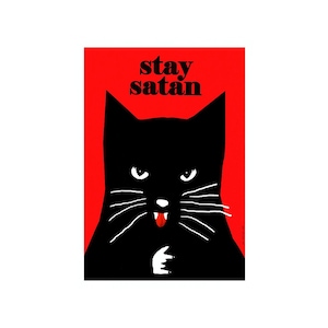 Premium Postkarte / Katze, bleiben Satan / schwarze Katze
