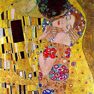 Fridge magnets art set; Gustav Klimt