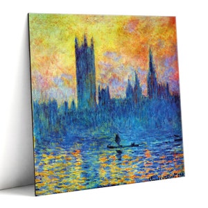 London Parliament in Winter - Claude Monet - magnet 8x8 cm / fine art