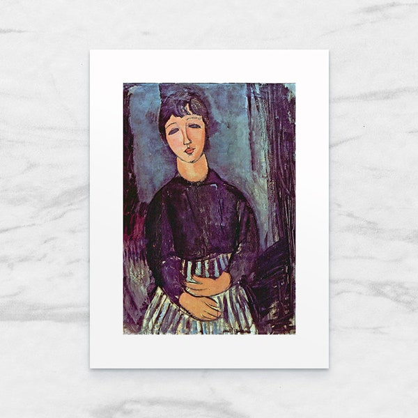 Photo Art Print with Passe-Partout; Portrait of Zofe by Amedeo Modigliani 18x24 cm