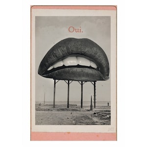 Premium Postcard / Polish Poster &#39;Oui&#39;  Mini poster / Vintage 17x12 cm