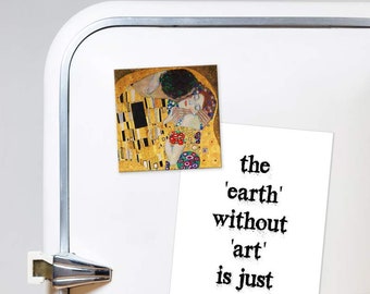Fridge magnet art; The Kiss by Gustav Klimt