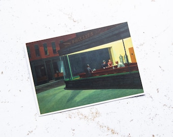 Nighthawks by Hopper - Vintage Art Postcard