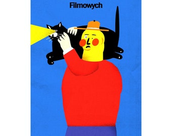 Premium Postcard / Polish Poster 'Klub Realizatorów Filmowych' Mini poster / Vintage 17x12 cm
