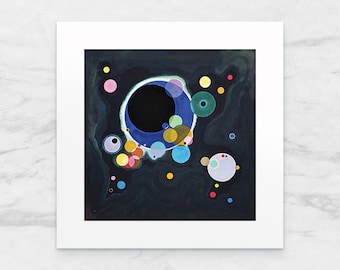 Photo Art Print avec Passe-Partout;  Plusieurs cercles par Wassily Kandinsky