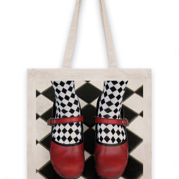 Organic Cotton Tote Bag Chaussures vintage; Alice au pays des merveilles