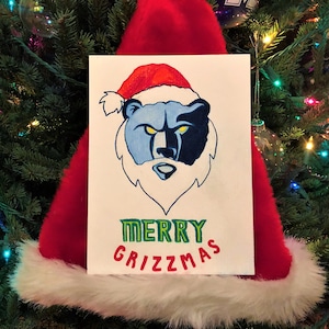 Vrolijke "Grizzmas" kaart