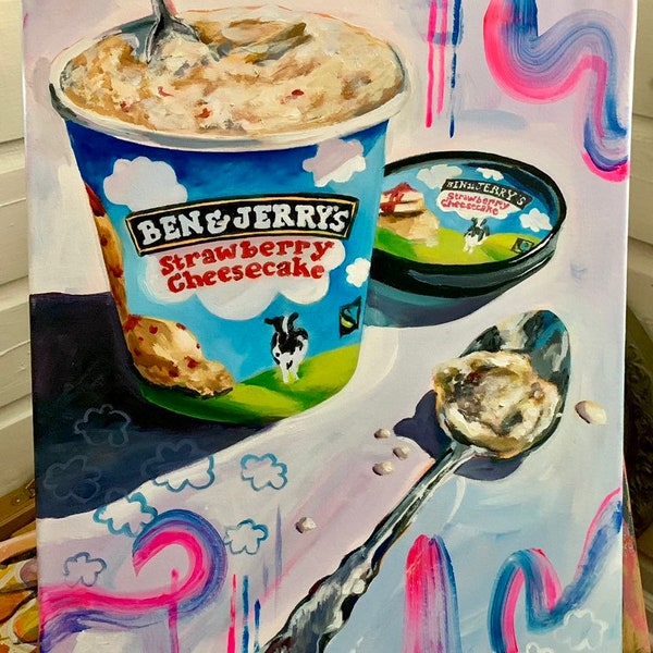 Ben & Jerry’s Strawberry Cheesecake Ice cream Painting
