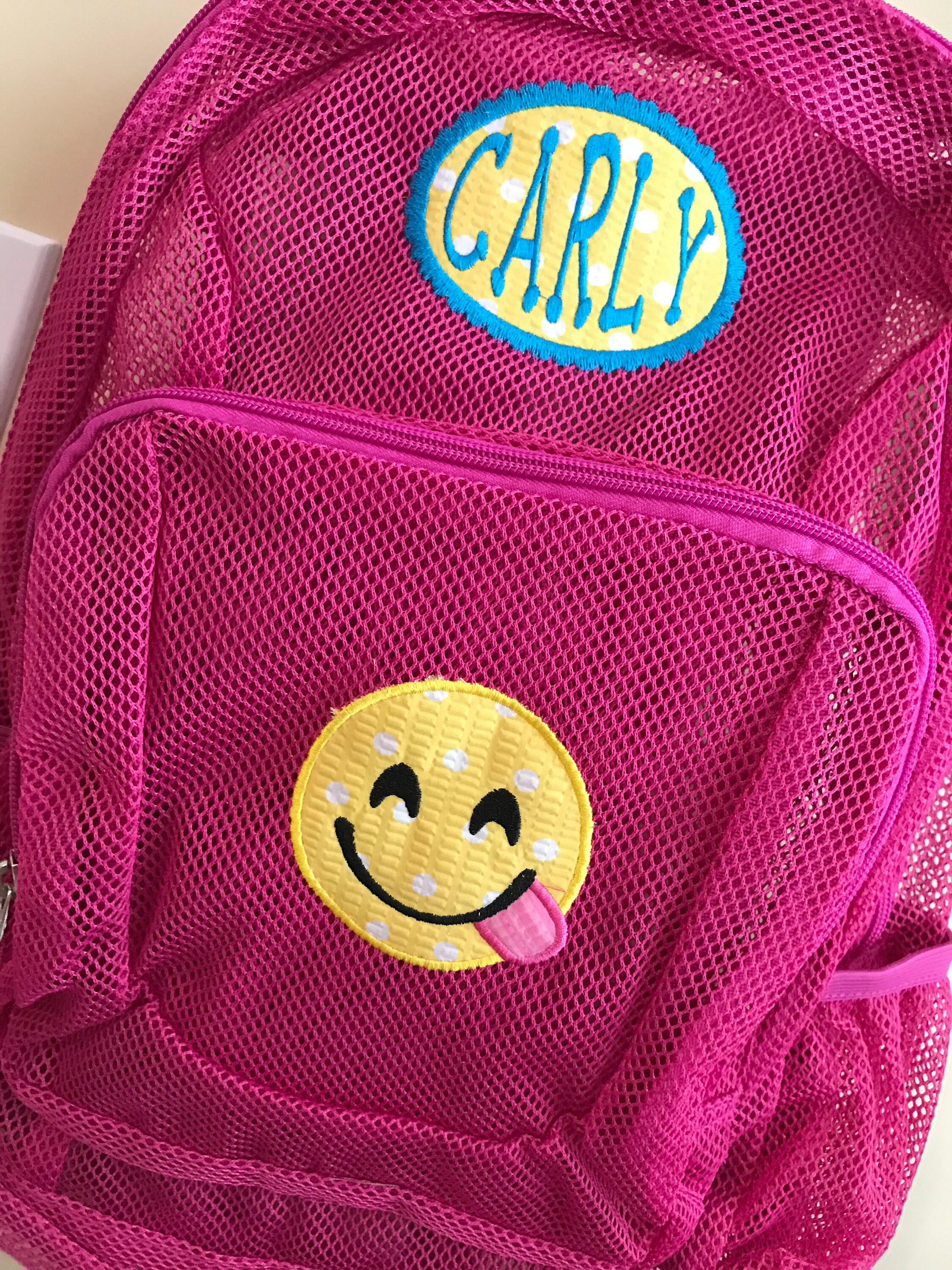 Monograackpack Mesh Backpack Emoji Backpack Girls Etsy