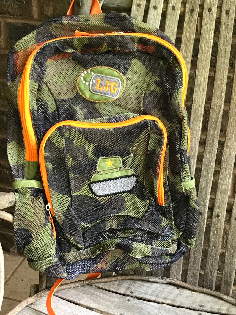 Mesh Backpack Boys Backpack Tank  Backpack Monogrammed Backpack Mesh Backpack Embroidered Mesh Backpack Back to School