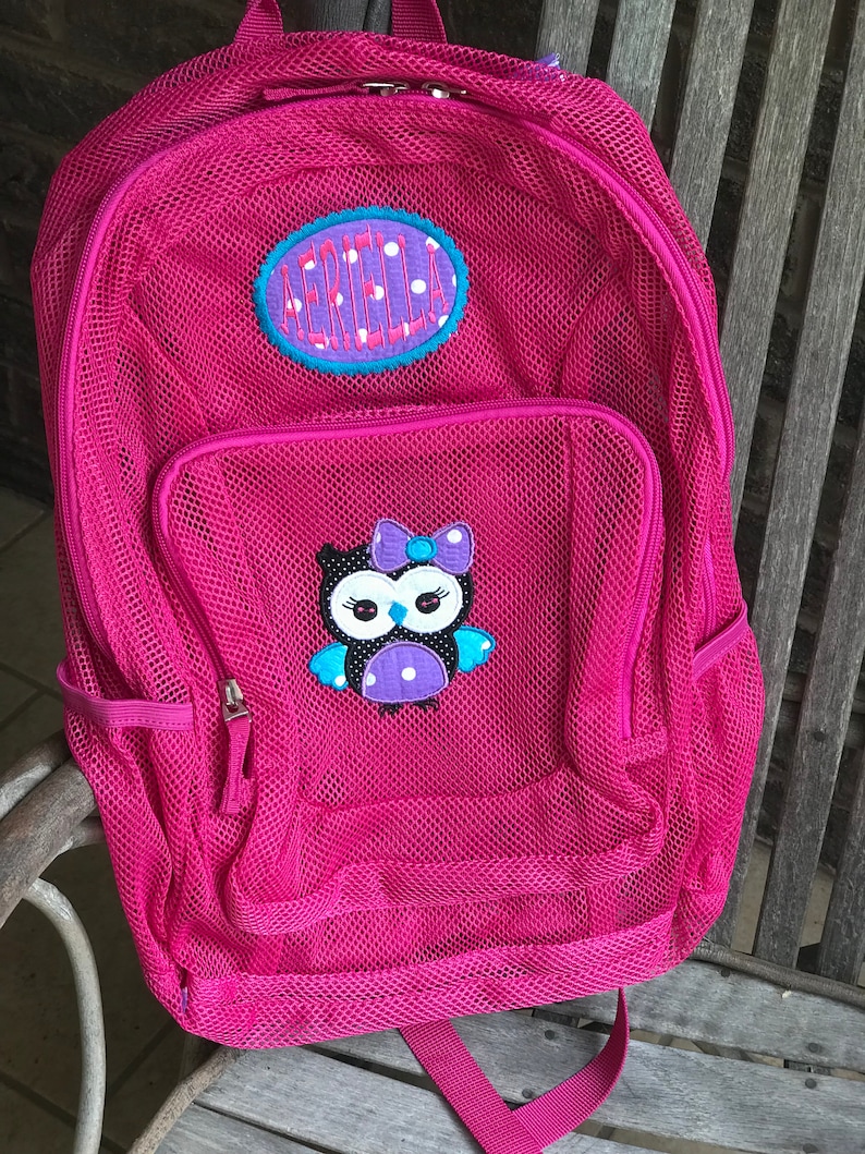 Monogrammed Backpack Mesh Backpack Back to School Girls | Etsy