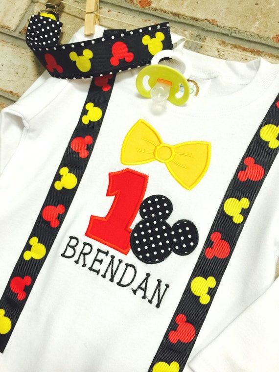 Mickey Birthday Mickey Mouse Outfit Birthday Bodysuit Etsy