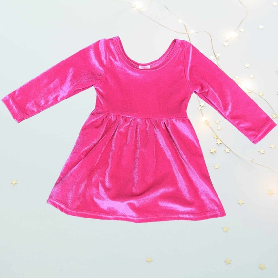 bright pink velvet dress Womens Oliver Bonas Pink Velvet Long Sleeve Mini Dress US 10