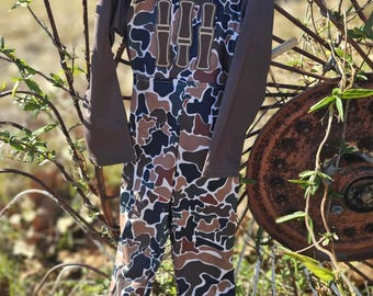 Camo overalls with undershirt
