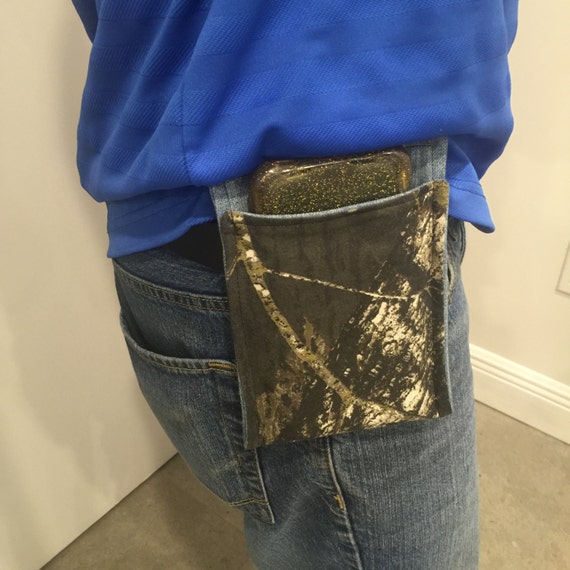 Items similar to Belt Phone Holder, Phone Pouch, Camouflage Phone Belt Holder, Denim Phone Pouch