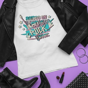 Raised on 80&#39;s Rock Music Tee, Nostalgic Band Tee, Vintage Music Shirt, 80&#39;s Music Lover Tee, Rock Music Fan Tee,  80&#39;s Nostalgia Shirt
