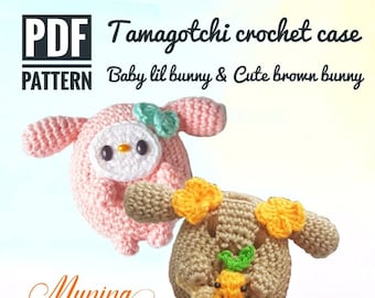 PDF pattern : Baby lil bunny  & Cute brown bunny tamagotchi crochet pattern