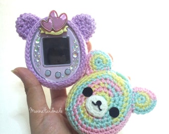 Cute bear's face : Tamagotchi crochet cover